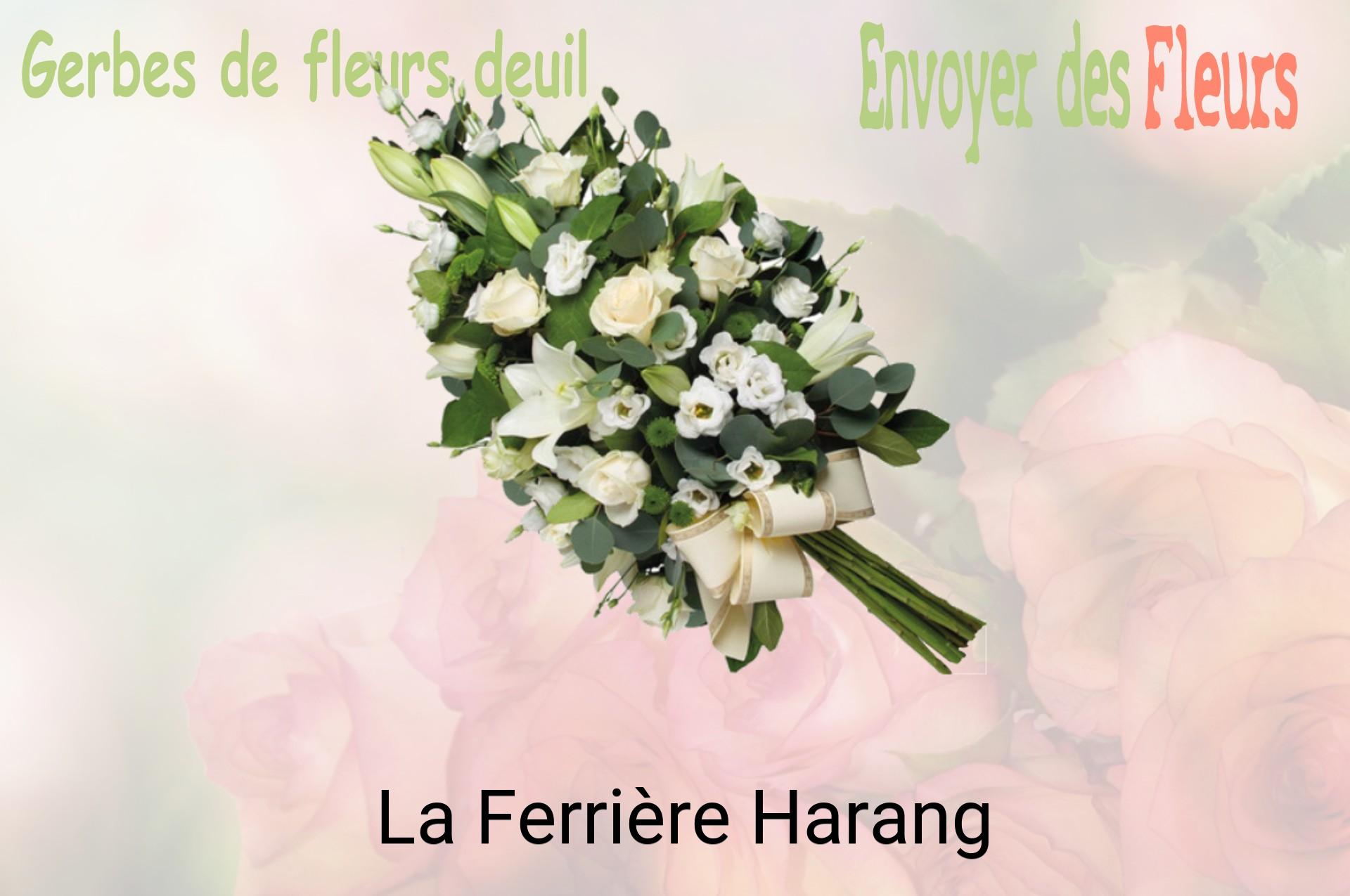 Gerbe de fleurs de deuil livrée à La Ferrière-Harang